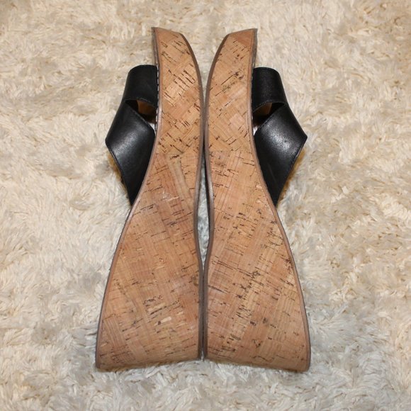 Sam Edelman Reid Wedge Sandals Black Strap - Picture 4 of 8
